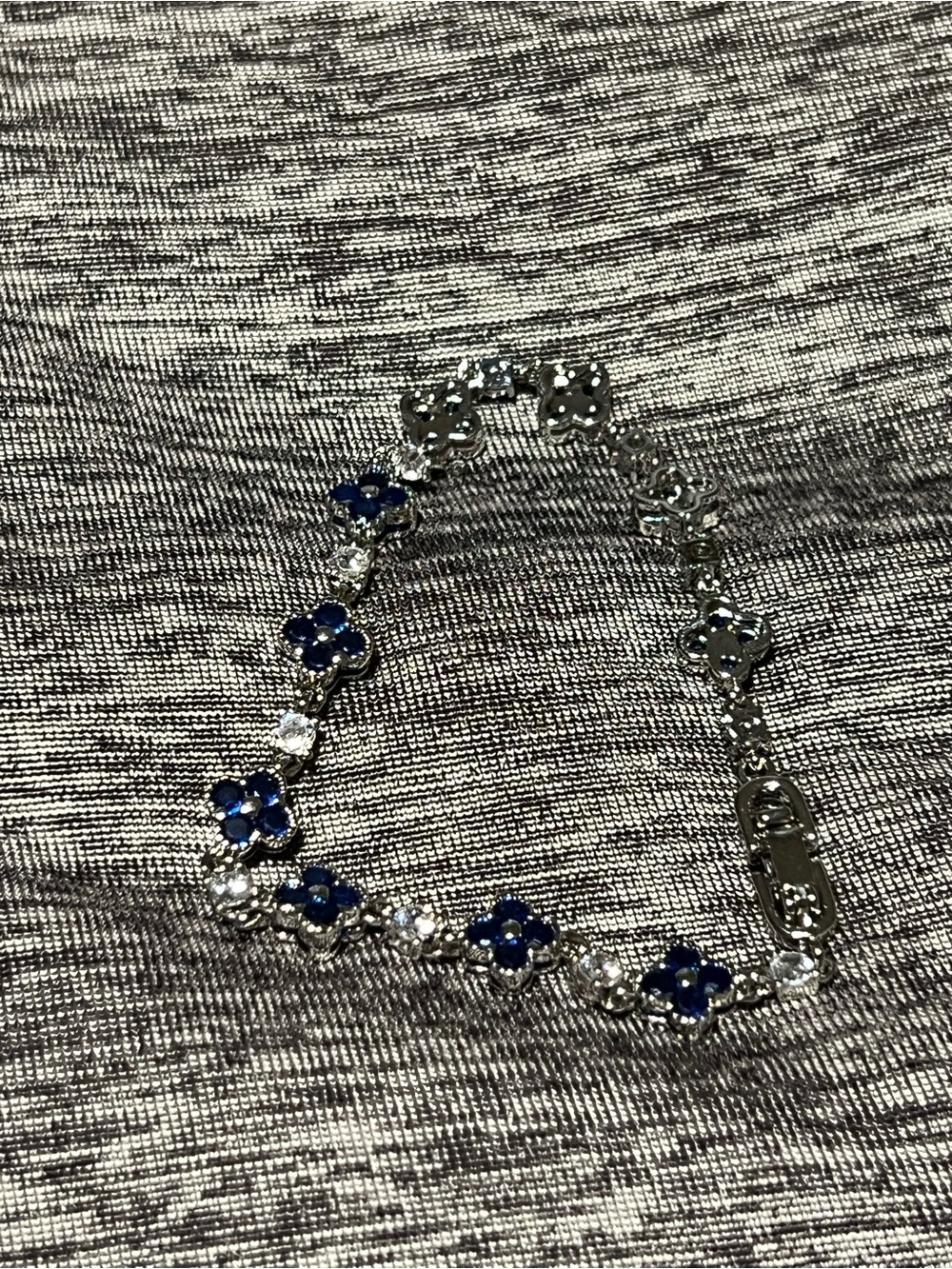 Bundle 3 bracelets Silver & gold tone Blue Flower & peach Crystal Bracelets